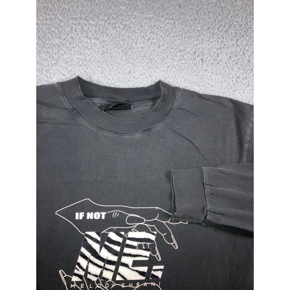 Melody Ehsani If Not Me T Shirt L Washed Black Graphic Streetwear Edgy Statement